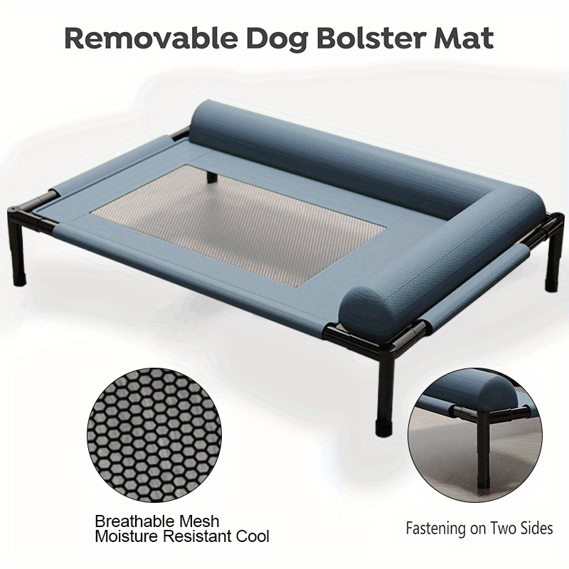Cooling Raised Dog Bed with Pillow Support-1