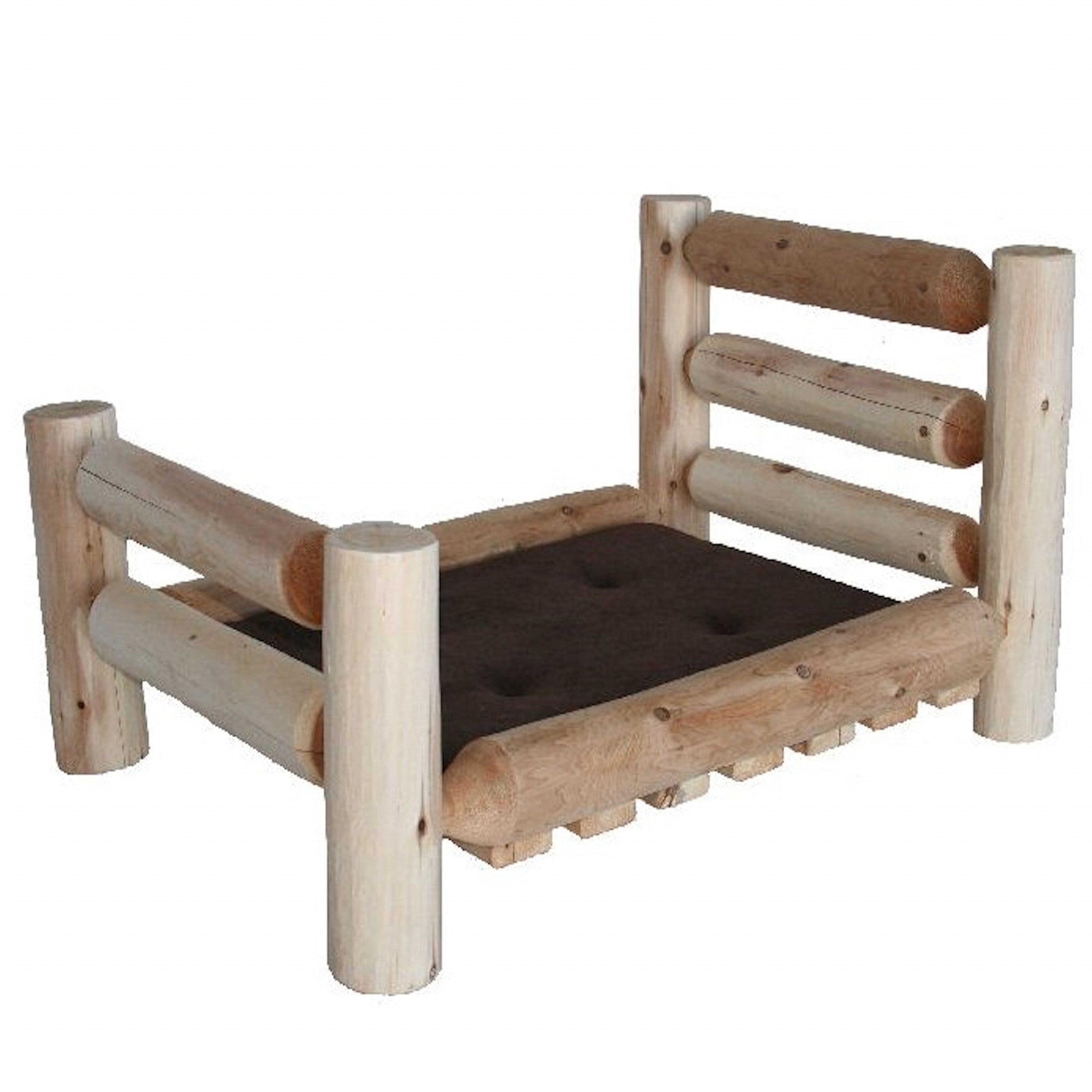 Rustic And Natural Cedar Log Large Replica Pet Bed-0