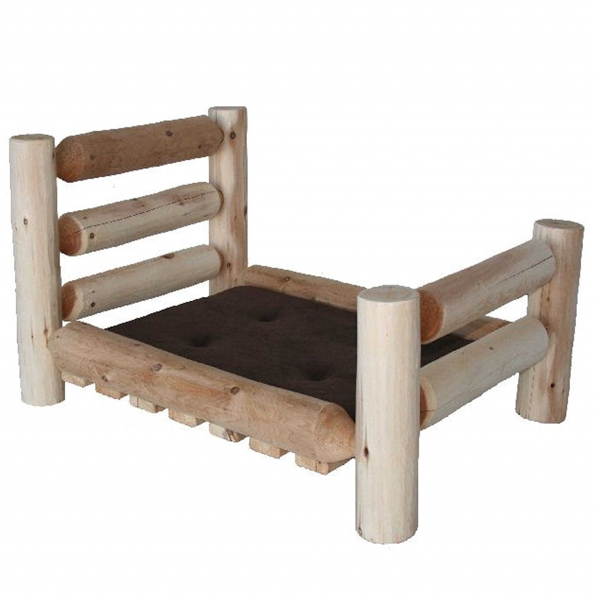 Rustic And Natural Cedar Log Large Replica Pet Bed-1