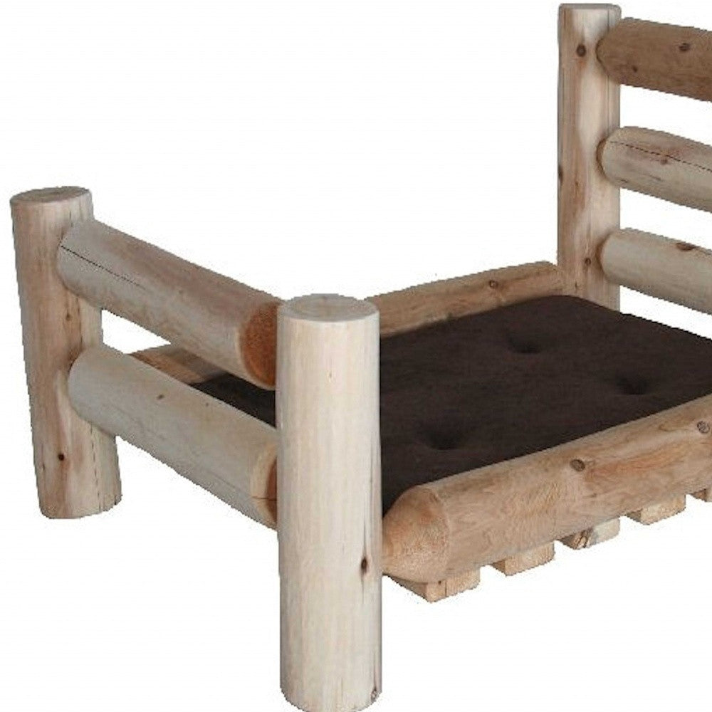 Rustic And Natural Cedar Log Large Replica Pet Bed-2
