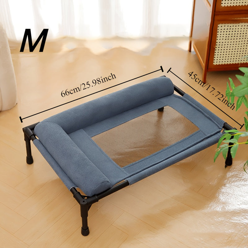 Cooling Raised Dog Bed with Pillow Support-3