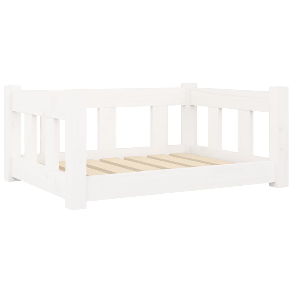 NNEVL Dog Bed White 65.5x50.5x28 cm Solid Wood Pine-1