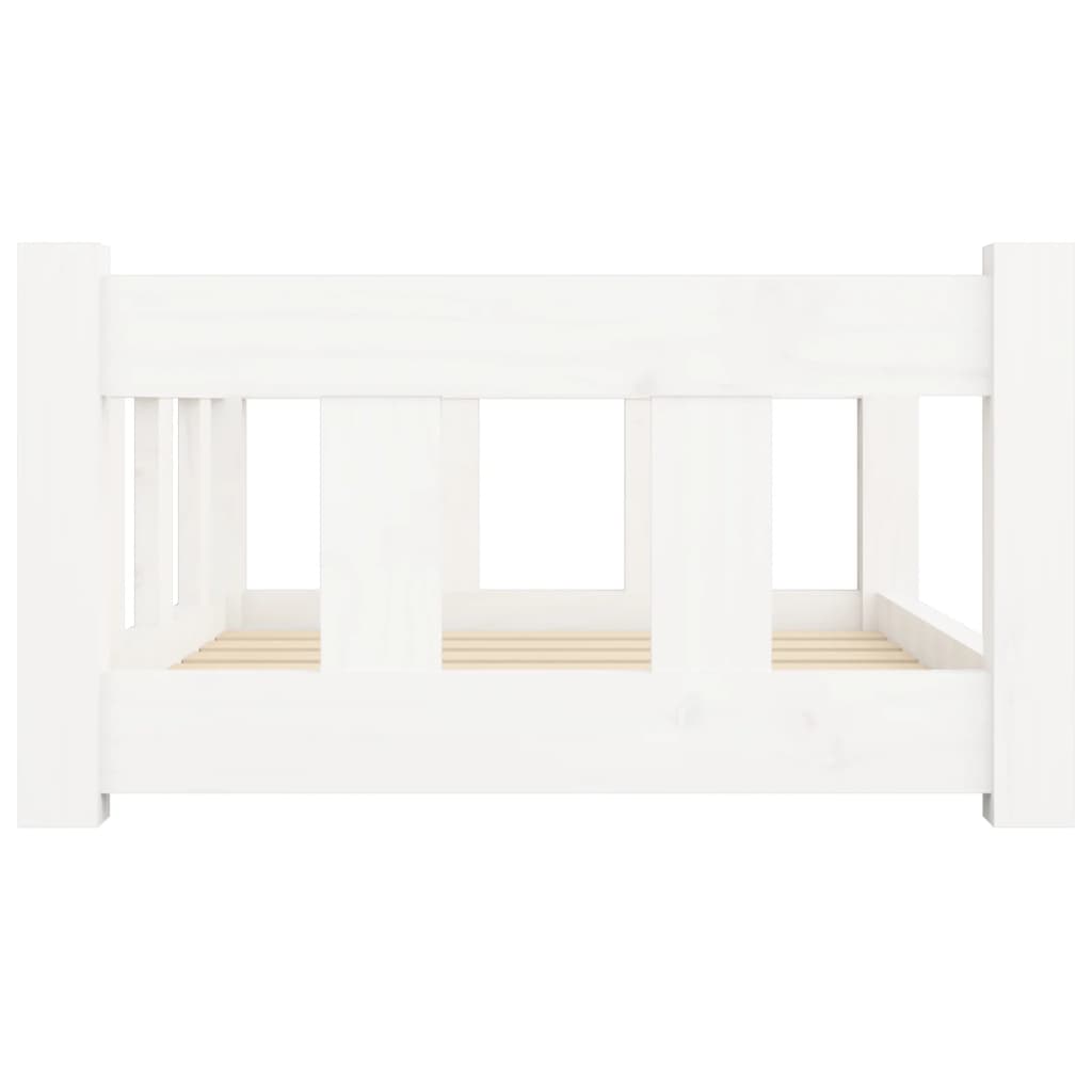 NNEVL Dog Bed White 65.5x50.5x28 cm Solid Wood Pine-4