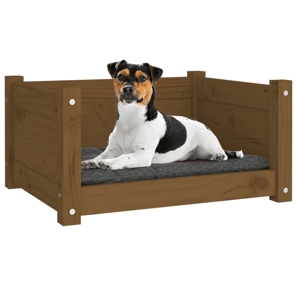 NNEVL Dog Bed Honey Brown 55.5x45.5x28 cm Solid Pine Wood-3