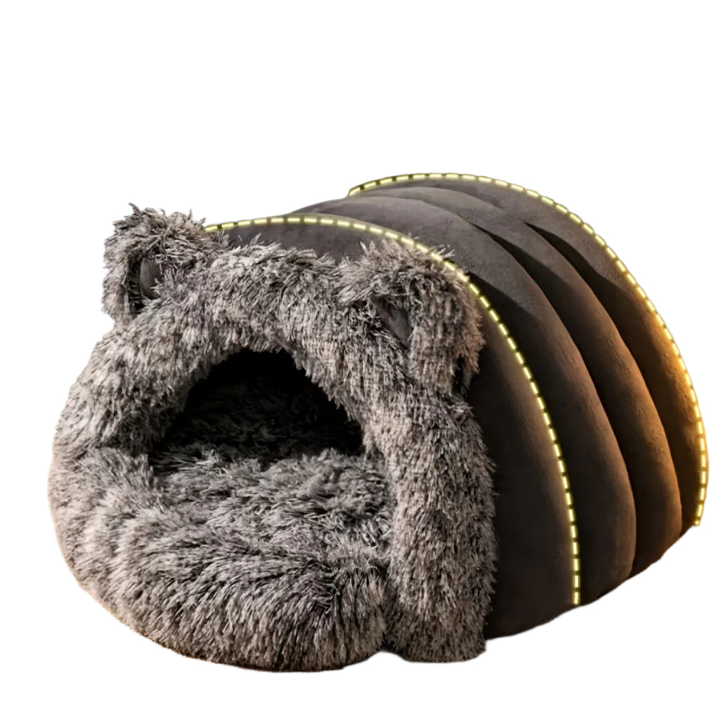 NNETM Plush Fleece Cat Cave Bed for Winter Comfort-0