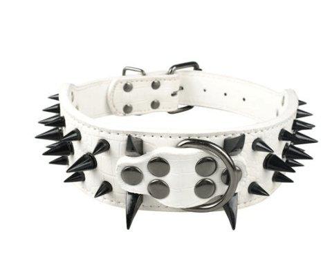 Black Spiked Leather Dog Collar For Large Breeds-9