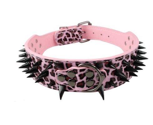 Black Spiked Leather Dog Collar For Large Breeds-8