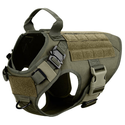 Metal Buckle Tactical Dog Harness & Lead