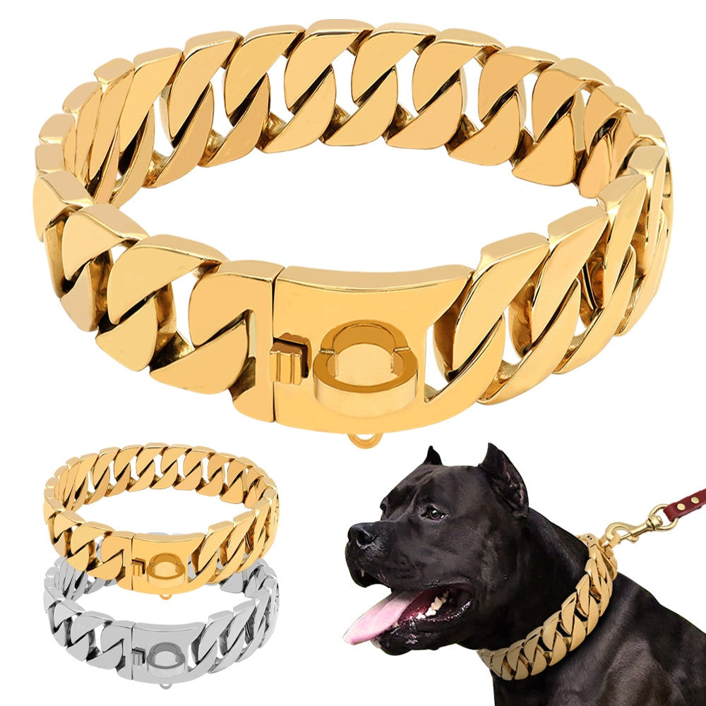 Strong Metal Dog Chain Collars-1