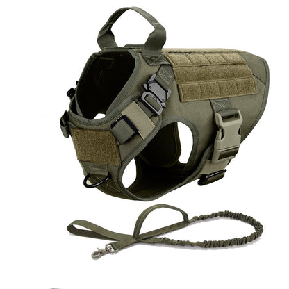 Metal Buckle Tactical Dog Harness & Lead
