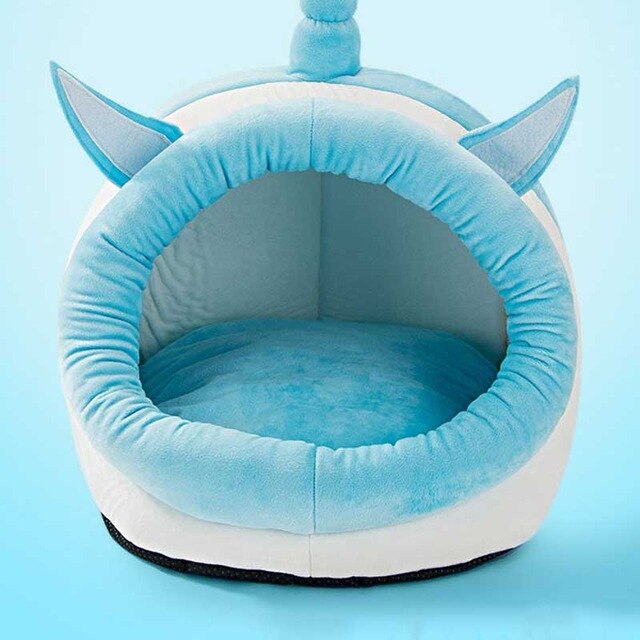 Pet Dog Cat Bed Cute Unicorn Shape Kennel Winter Warm Sofa Detachable Kitten House Waterproof Puppy Cushion Pet Sleeping Product