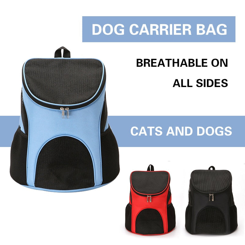 Portable Pet Carrier Bag Breathable Mesh Double Shoulder Front Backpack For Puppy Cats Foldable Outdoor Backpack Pets Supplies