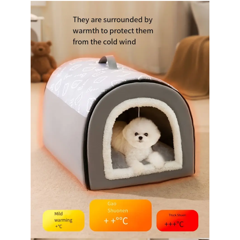 NNETM Warm Enclosed Dog Bed for All Seasons-3