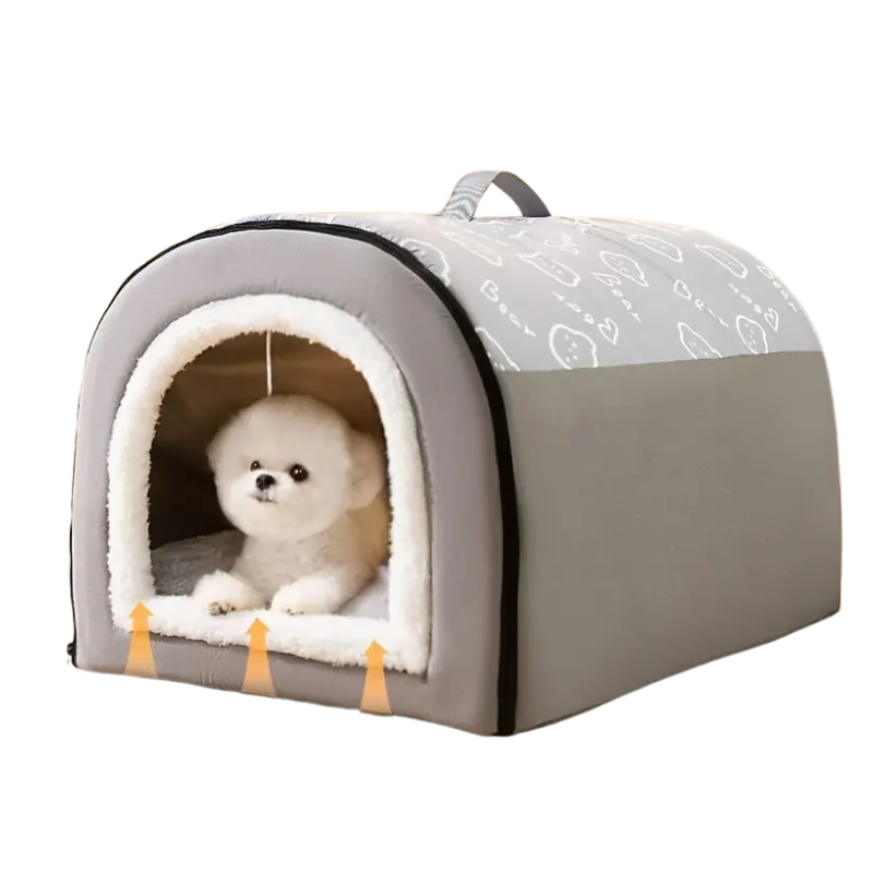 NNETM Warm Enclosed Dog Bed for All Seasons-0