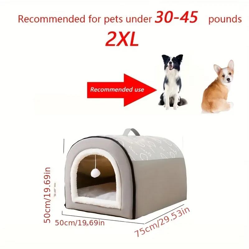 NNETM Warm Enclosed Dog Bed for All Seasons-4